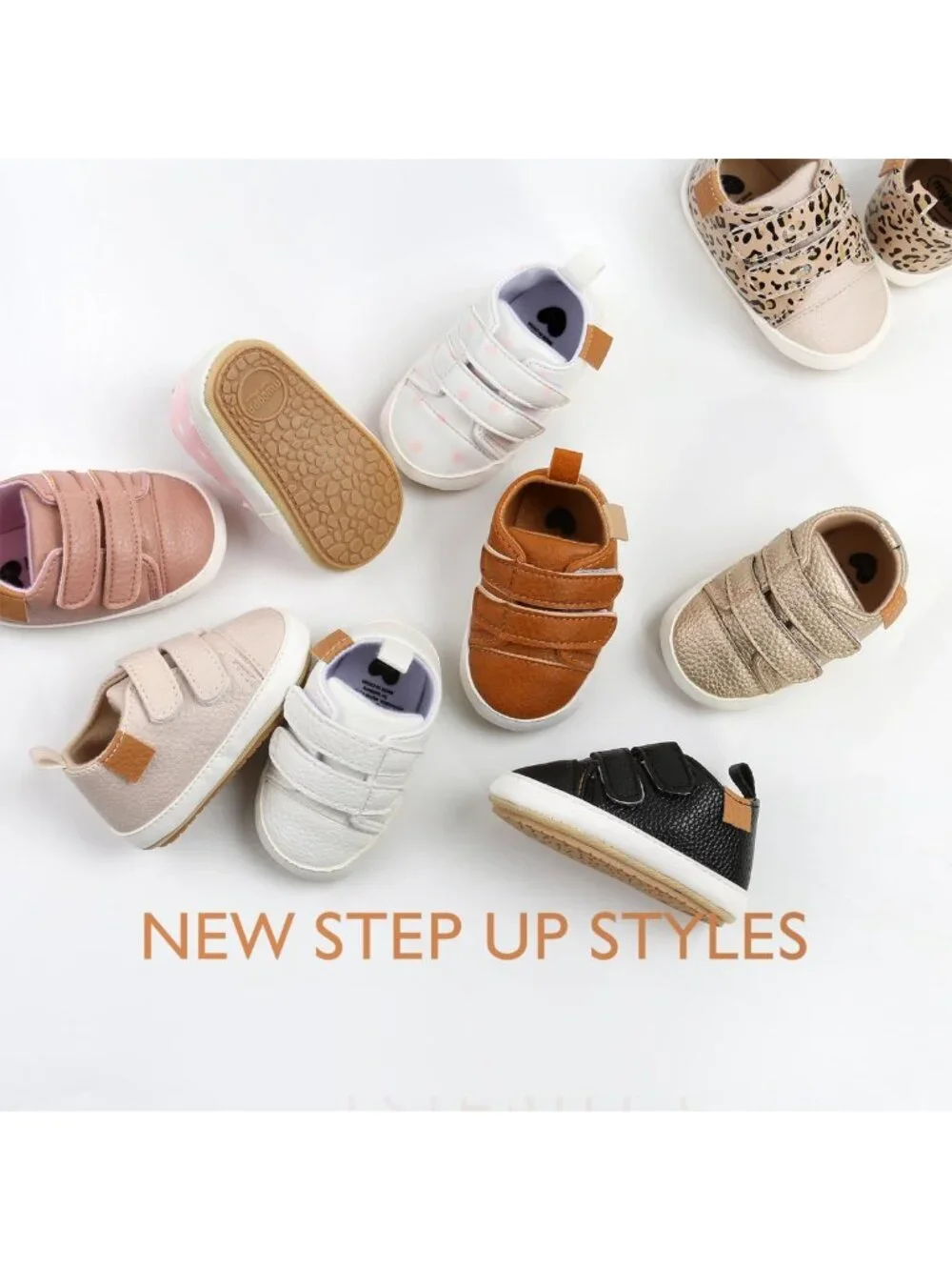 Non-Slip High-Top Infant Sneakers | PU Leather Toddler Walking Shoes & Crib